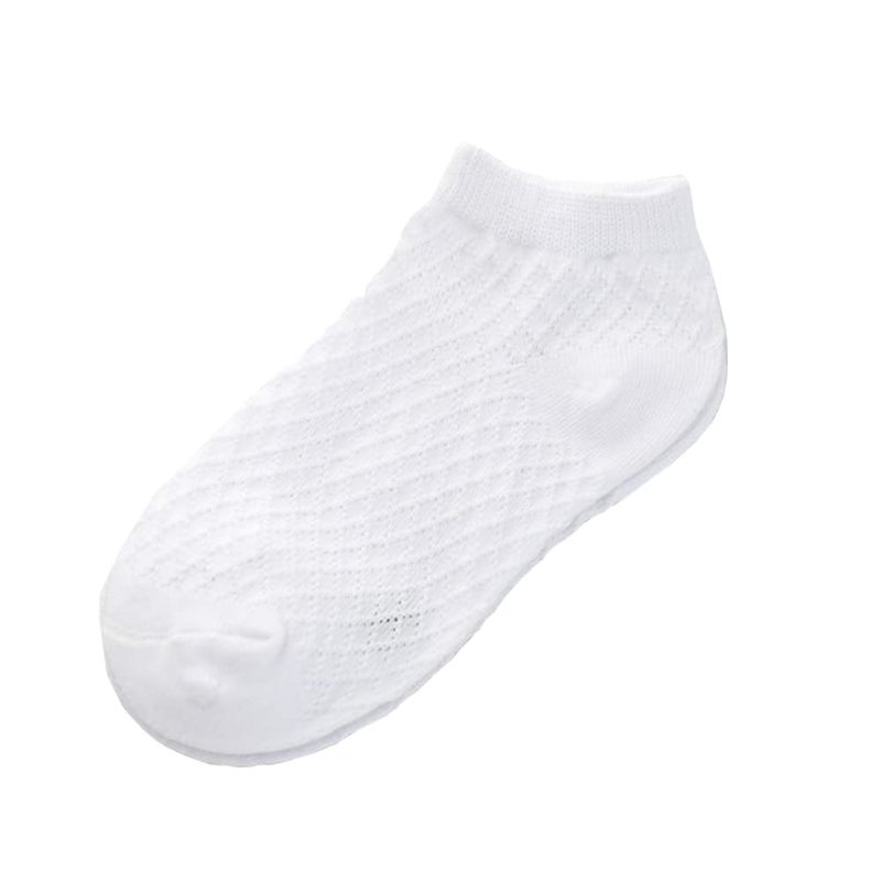 Looching Pack of 5 Mesh Thin Baby Girls Boys Cotton White Socks Toddler Kids No Show Ankle Socks 1-10T (6-8 Y, Mesh White) - Image 3